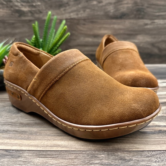 NIB Born Bailie Closed Back Clogs Brown Glazed Ginger Suede 8M 39 - Picture 4 of 12